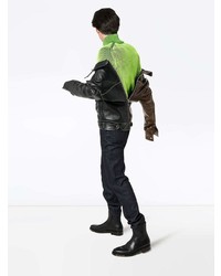 Nounion Two Tone Contrast Leather Jacket
