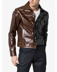 Nounion Two Tone Contrast Leather Jacket