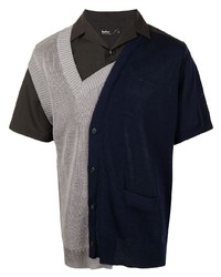 Kolor Asymmetric Layered Patchwork Shirt