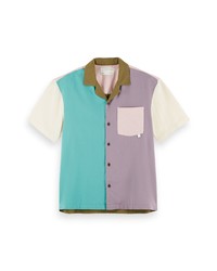 Scotch & Soda Colorblock Short Sleeve Button Up Shirt
