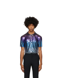 PACO RABANNE Purple And Blue Degraded Chainmail Short Sleeve Shirt