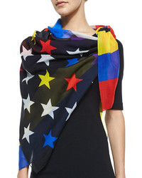Givenchy Colorful American Flag Scarf Blackmulti