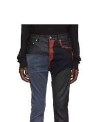 Rick Owens DRKSHDW Blue And Red Detroit Cut Jeans