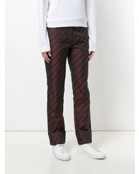 Romeo Gigli Vintage Diagonal Stripe Slim Trousers