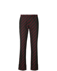 Romeo Gigli Vintage Diagonal Stripe Slim Trousers