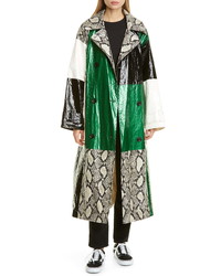 Stand Studio Nino Snake Print Patchwork Faux Leather Coat