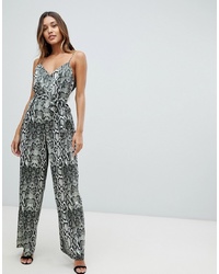 ASOS DESIGN Cami Jumpsuit With Wide Leg In Snake Print