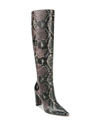 Multi colored Snake Leather Knee High Boots