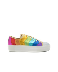 Multi colored Snake Leather Low Top Sneakers