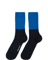 Norse Projects Navy And Blue Colorblock Bjarki Socks