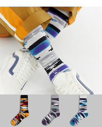 ASOS DESIGN Socks In Abstract Global Design 3 Pack