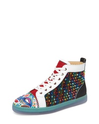 Multi colored Studded High Top Sneakers