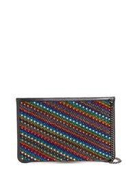 Multi colored Studded Leather Clutch