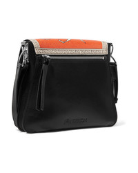 JW Anderson Disc Printed Leather And Suede Shoulder Bag