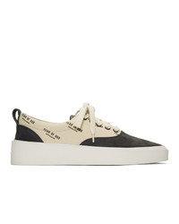 Fear Of God Black And Off White Logo 101 Lace Up Sneakers