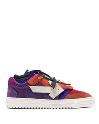 Off-White Colour Block Panelled Design Sneakers
