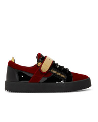 Giuseppe Zanotti Red And Black Tylor Sneakers