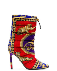 Multi colored Suede Mid-Calf Boots