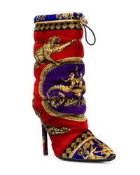 Versace Leopard Motif Padded Ankle Boots