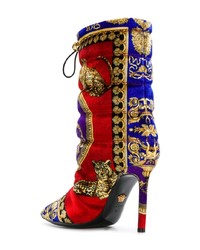Versace Leopard Motif Padded Ankle Boots