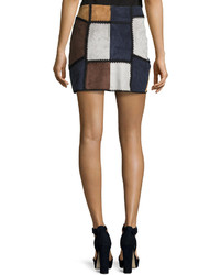 Romeo & Juliet Couture Faux Suede Patchwork Skirt Gray Combo