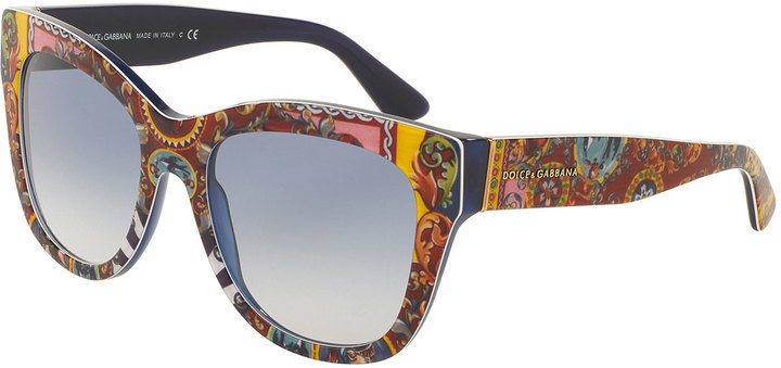 Dolce & Gabbana Dna Printed Square Sunglasses Multicolor, $240 | Neiman  Marcus | Lookastic