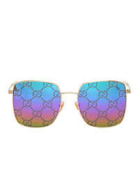 Gucci Gold And Multicolor Gg0802s Sunglasses