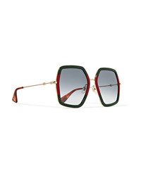 Gucci Oversized Square Frame Metal Sunglasses