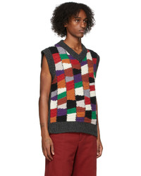 Marni Multicolor V Neck Sweater Vest