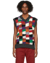 Marni Multicolor V Neck Sweater Vest