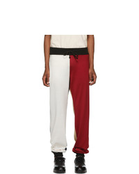 424 Red And White Colorblocked Lounge Pants