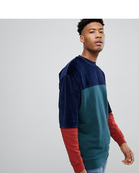 ASOS DESIGN Asos Tline Sweatshirt In Velour Colour Block