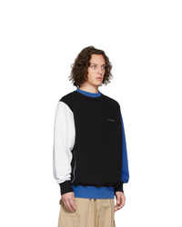 Marni Blue And Black Colorblock Logo Sweatshirt