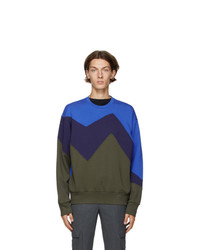 Neil Barrett Blue And Khaki Modernist Sweatshirt