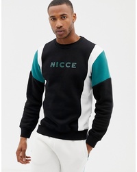 Nicce London Nicce Sweatshirt In Black Colour Block