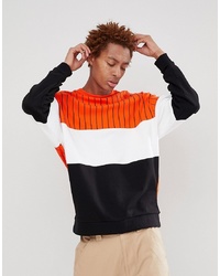 ASOS DESIGN Oversized Sweatshirt With Colour Block Stripes