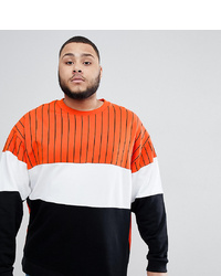 ASOS DESIGN Plus Oversized Sweatshirt With Colour Block Stripes