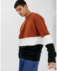New Look Sweat In Tan With Colour Block