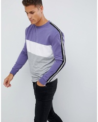 New Look Sweatshirt With Colour Block In Purple