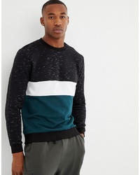 ASOS DESIGN Sweatshirt With Fabric Interest Colour Blocking