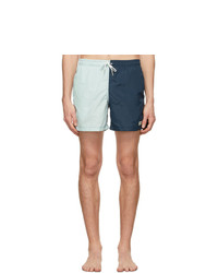 Bather Blue And Navy Nylon Swim Shorts