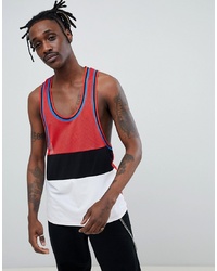 ASOS DESIGN Extreme Racer Back Vest With Colour Block In Mesh