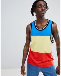 ASOS DESIGN Skater Vest With Monochrome Tipping In Primary Colour Block