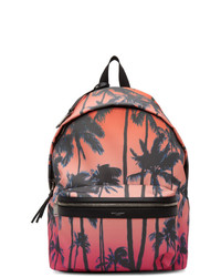 Saint Laurent Multicolor Dip Dye Palm Print City Backpack