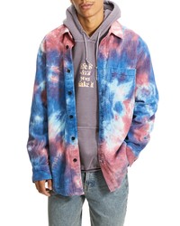 Multi colored Tie-Dye Corduroy Shirt Jacket