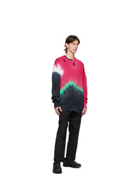 Poggys Box Multicolor Knit Tie Dye Damage Sweater