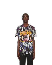 DSQUARED2 Multicolor And Blue Tie Dye Logo T Shirt