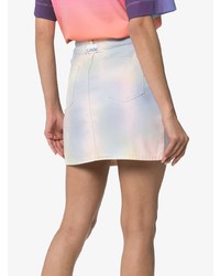 Ganni Shiloh Tie Dye Denim Mini Skirt