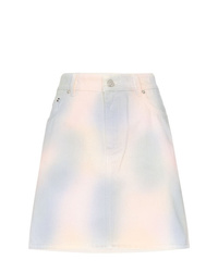 Ganni Shiloh Tie Dye Denim Mini Skirt
