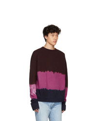 The Elder Statesman Multicolor Dip Dyed Fleece Sweatshirt